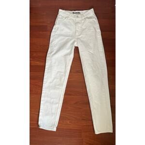 Mother Snacks High Waist Twizzy Skimp Jeans In Sticky Rice White